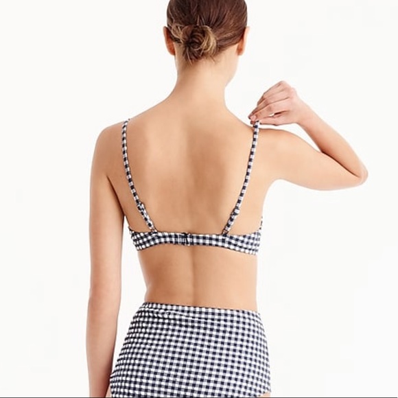 COPY - J. crew navy and white gingham underwire s… - Picture 3 of 6